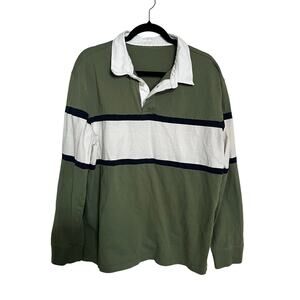 Green & White Rugby Shirt, Classic Stripe, No Tag, Unisex / Women’s EUC